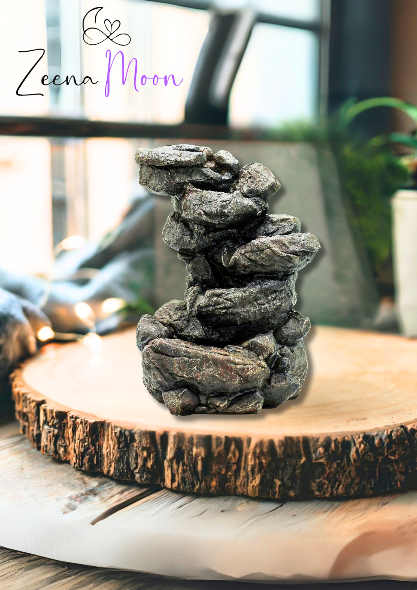 Tabletop Water Feature - 35cm - Natural Rocks Formation