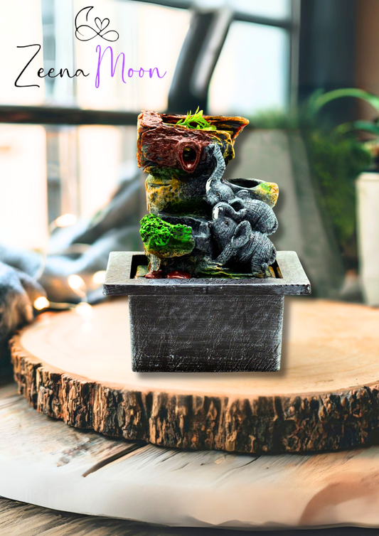 Tabletop Water Feature - 20cm - Elephant in Love