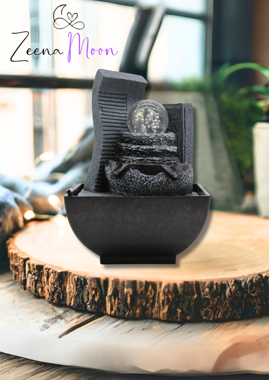 Tabletop Water Feature - 18cm - Cascading Rock Formation