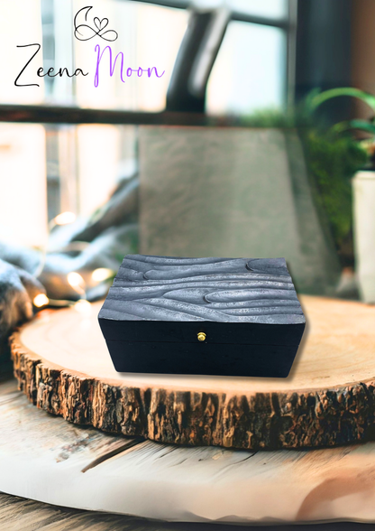 Vintage Deco - Multi Purpose Box - 22x12x10cm - Black Swirls