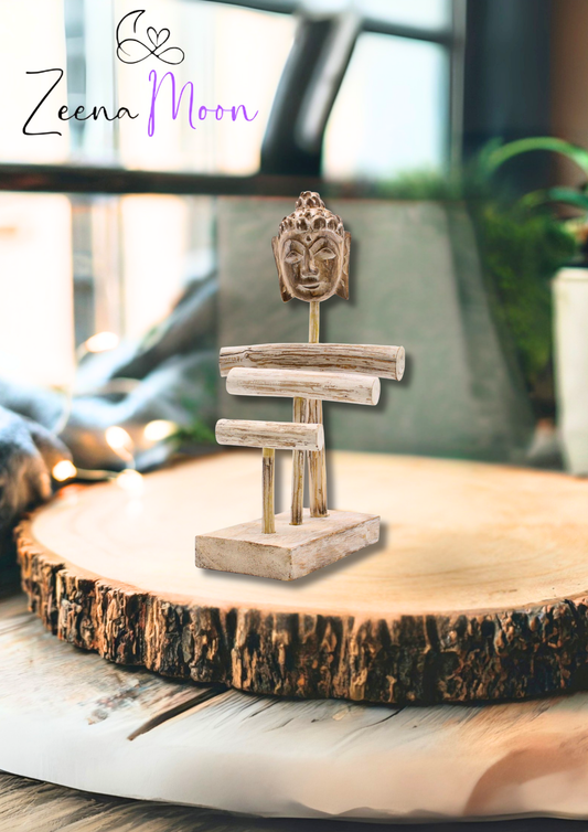 Three Branch & Buddha Stand - Whitewash