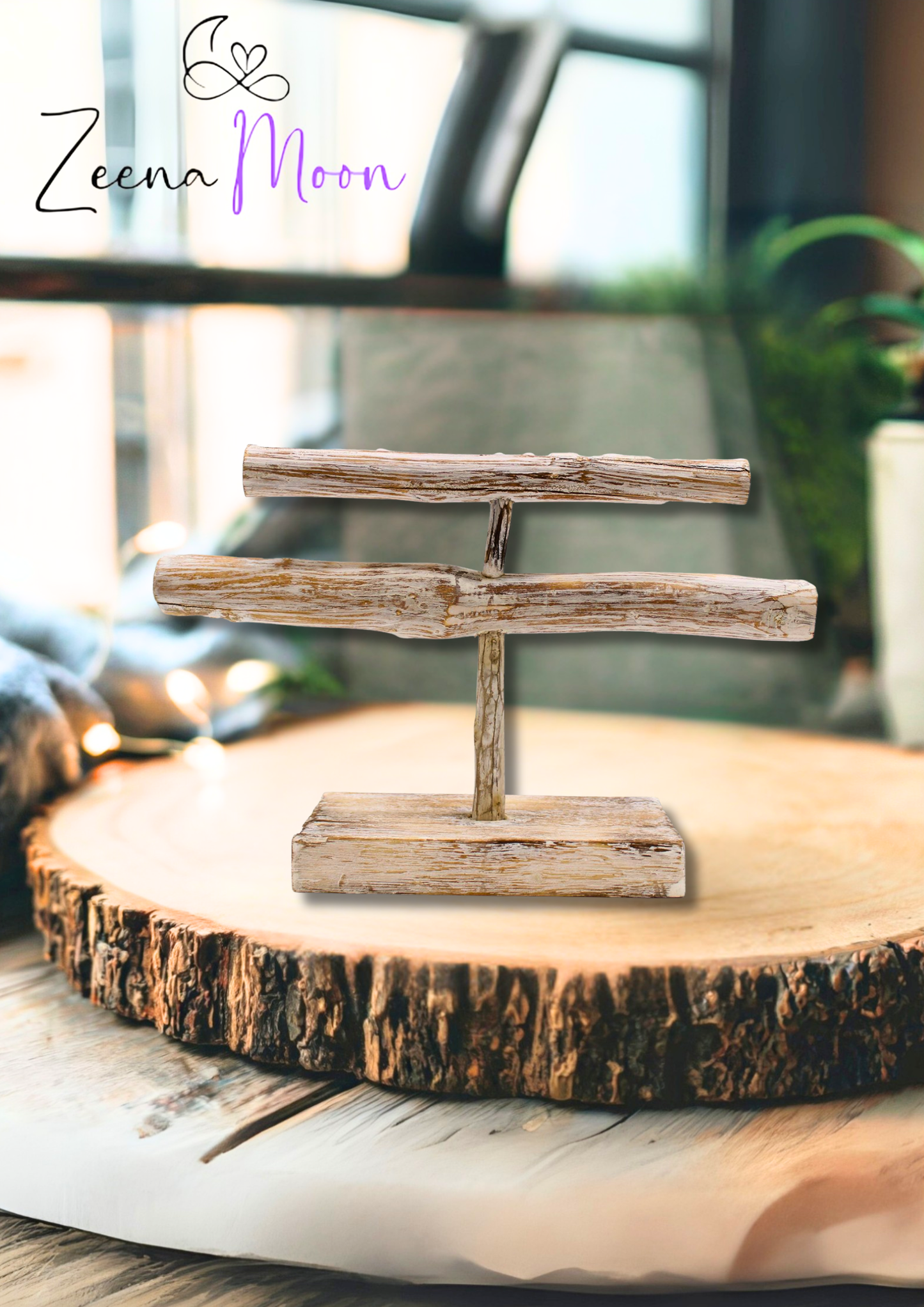 Double Branch Jewllery Stand - Whitewash
