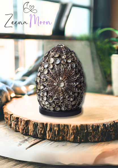 Boho Sea Shell Lamp - Chocolate Twist Oval - 15cm