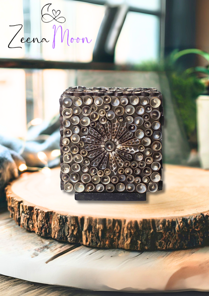 Boho Sea Shell Lamp - Chocolate Twist Square - 15cm