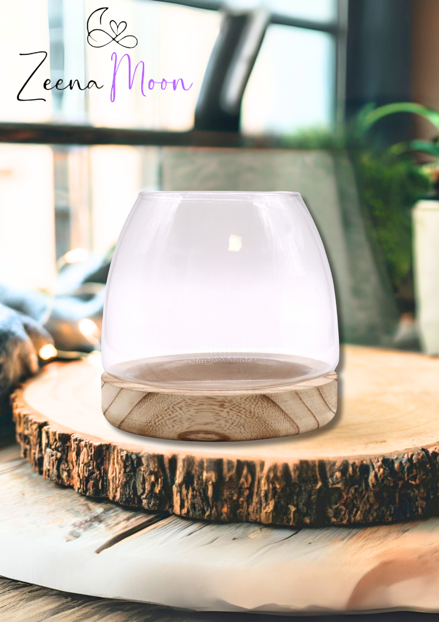 Medium Terrarium on Natural Tung Wood