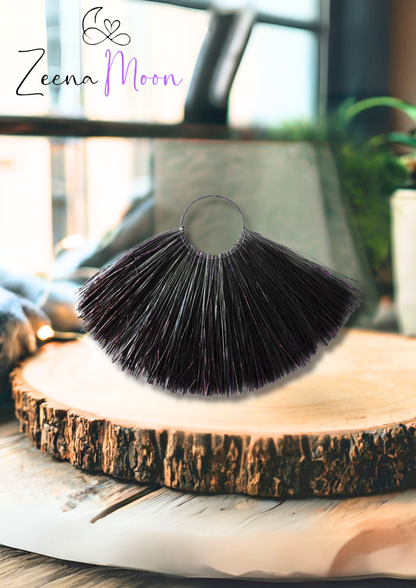 Large Seagrass Fan Wall Decor - Black