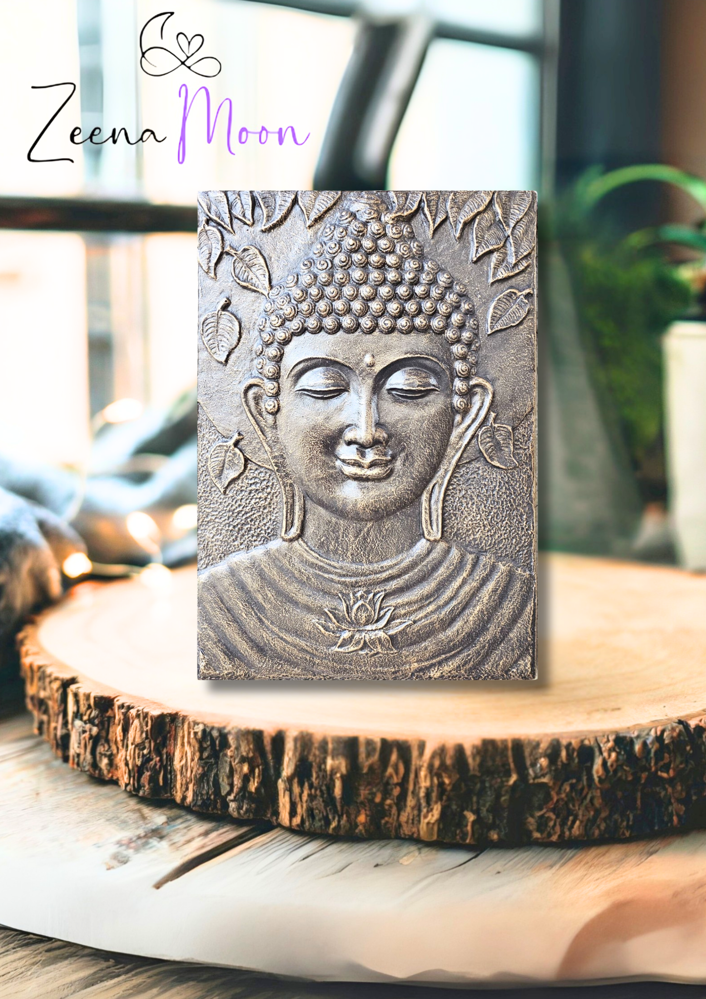 Large Buddha Iron Frame Antique Gold Relief - 0.7x1m