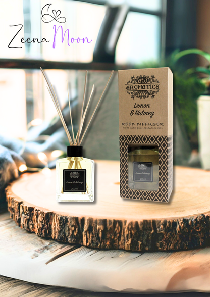 200ml Lemon & Nutmeg Essential Oil Reed Diffuser