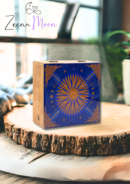 Hop Hare Big Enameled Square Box - The Sun