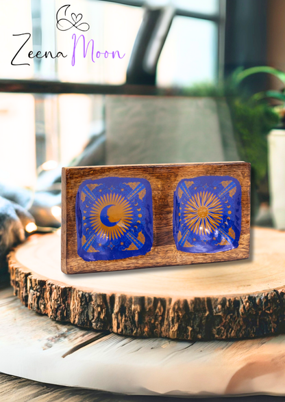 Hop Hare Enameled Double Trinket Tray - Sun & Moon
