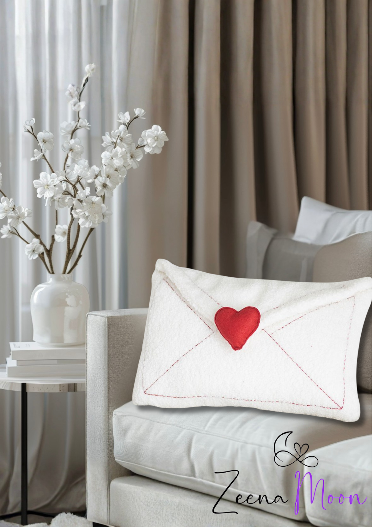 Love Letter Boucle Valentine's Day Cushion