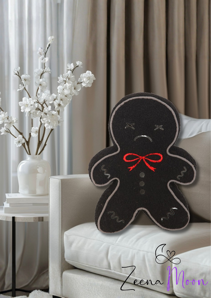 Spooky Gingerbread Man Boucle Cushion