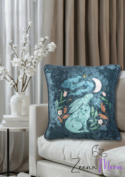 35cm Square Midnight Hare Cushion