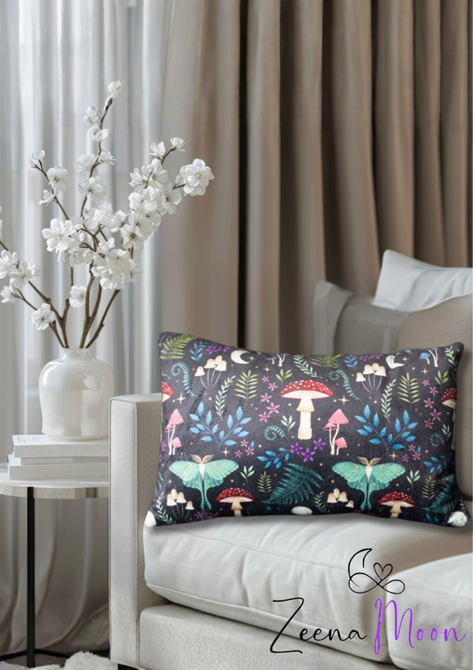 40cm Rectangular Dark Forest Print Cushion