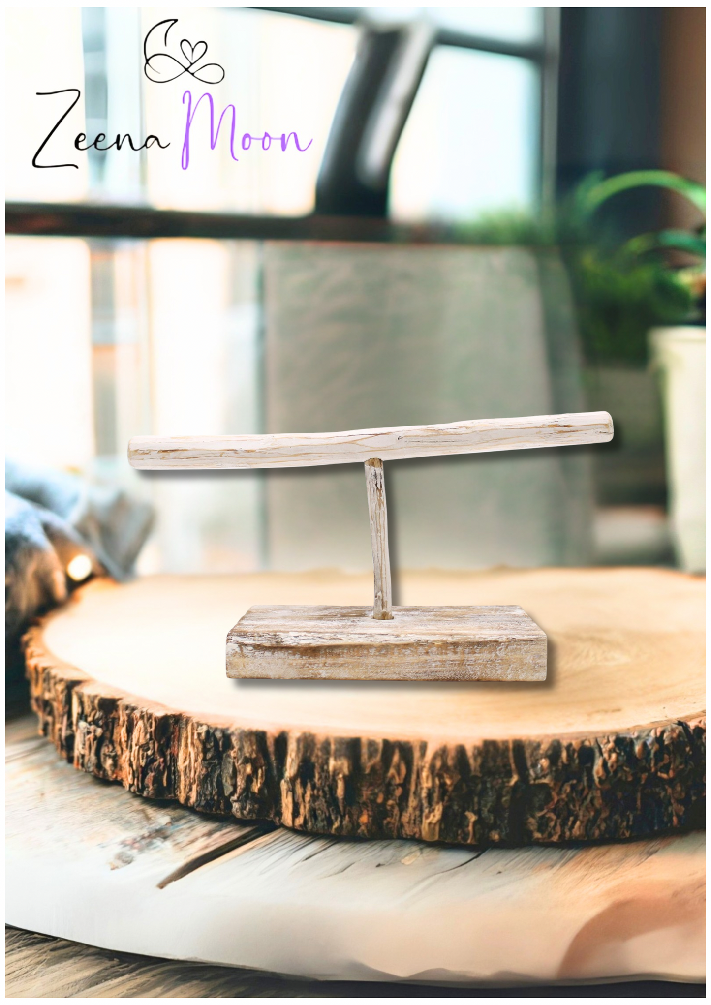 Single Branch Jewllery Stand - Whitewash