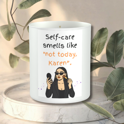 Not Today Karen 200g White candle ‘Sandy Bay'