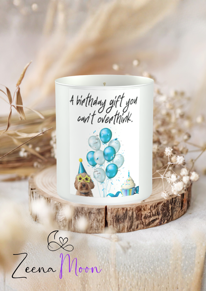 Funny Dog Birthday 200g White candle ‘Sandy Bay'