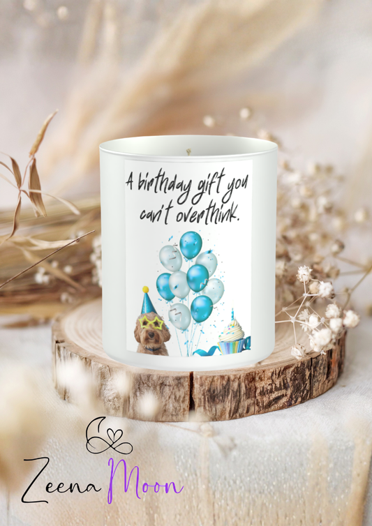 Funny Dog Birthday 200g White candle ‘Sandy Bay'