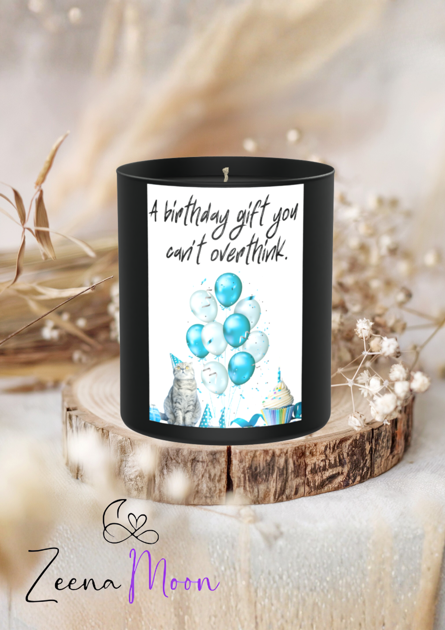 Funny Cat Birthday 200g Black Candle ‘Dark Noir’