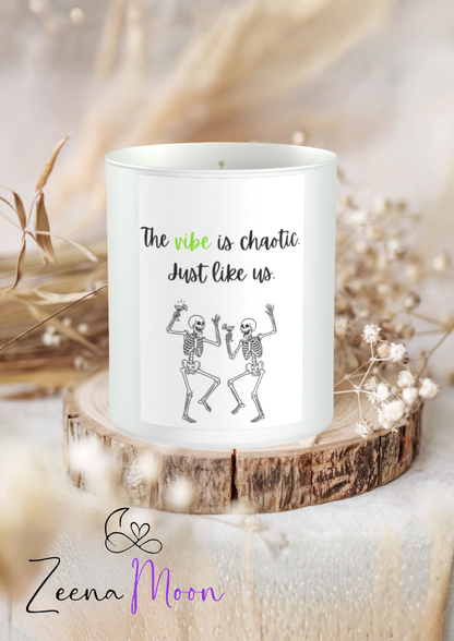 Chaotic Vibe Skeleton Friendship 200g White candle ‘Sandy Bay'