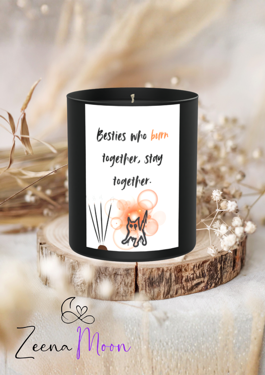 Besties Burn Together 200g Black Candle ‘Dark Noir’