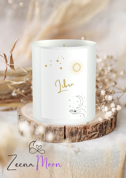 Libra Astrology Star Signs 200g White candle ‘Sandy Bay'