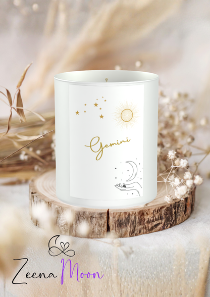 Gemini Astrology Star Signs 200g White candle ‘Sandy Bay'