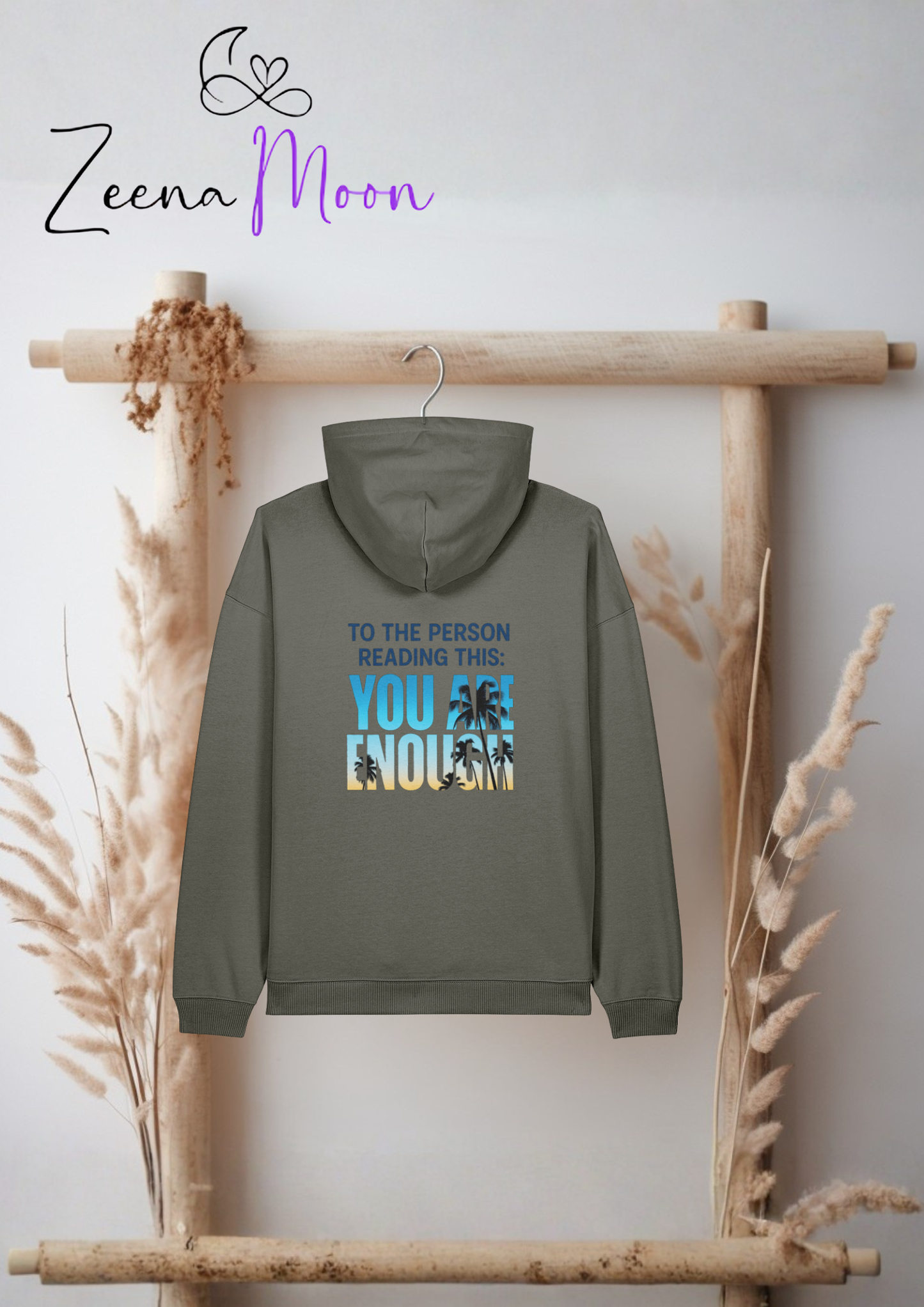 You Are Enough” Sunset Hoodie – For the Days You Forget Premium Organic Comfort Hoodie