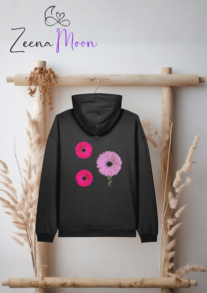 Petal Power – Pink Gerbera Daisy Organic Hoodie