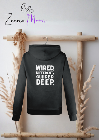 Wired Different. Guided Deep. Cross Neck Hoodie
