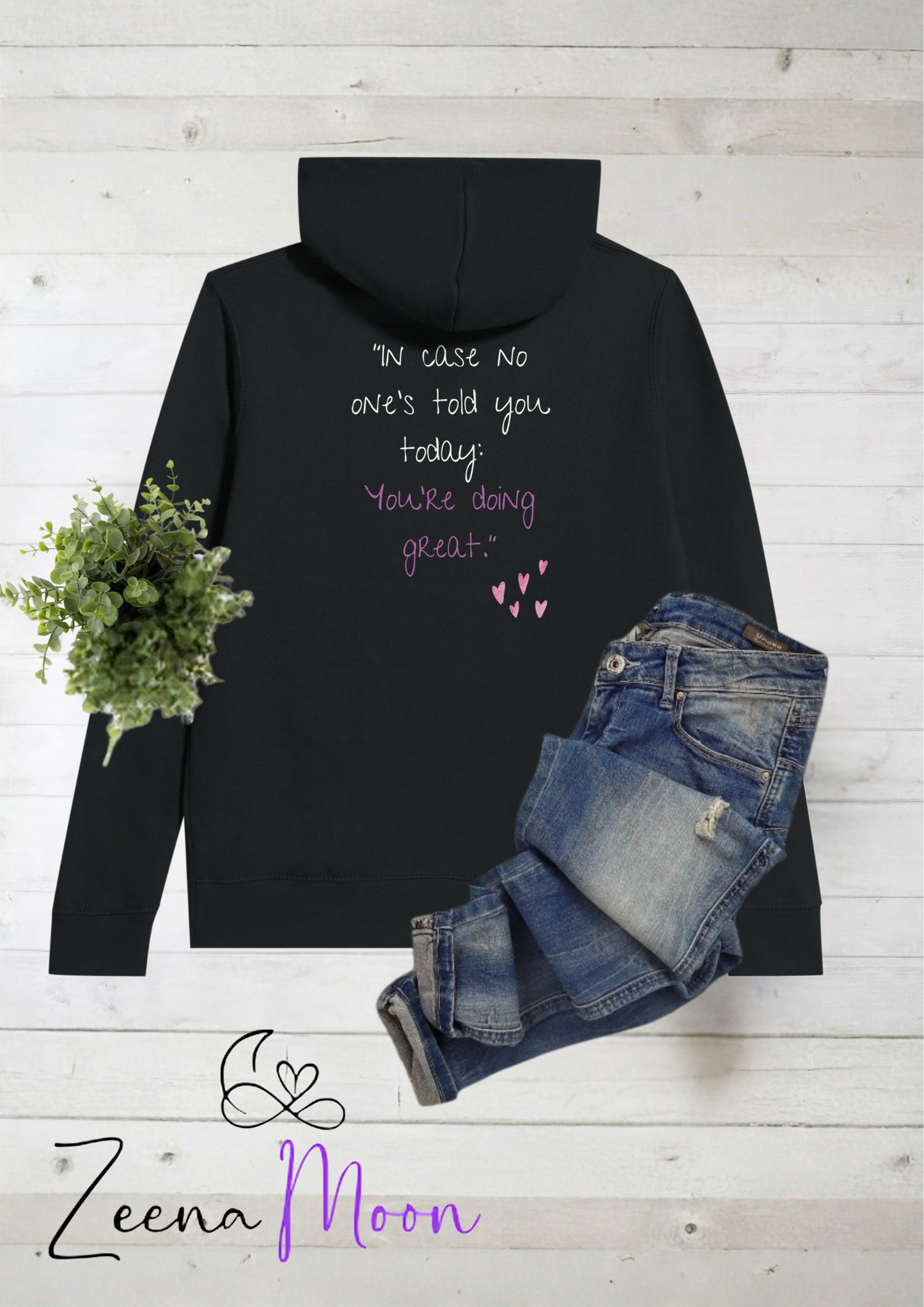 In case no one’s told you today: You’re doing great Premium Womens Pullover Hoodie Black