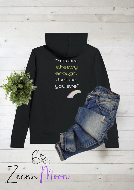 You are already enough. Just as you are. Premium Womens Pullover Hoodie Black