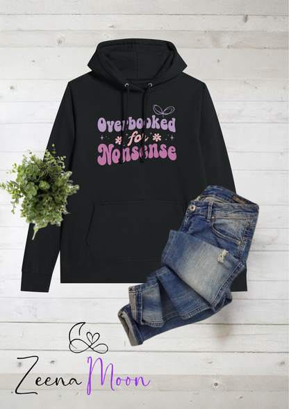 Overbooked for Nonsense Premium Womens Pullover Hoodie Black