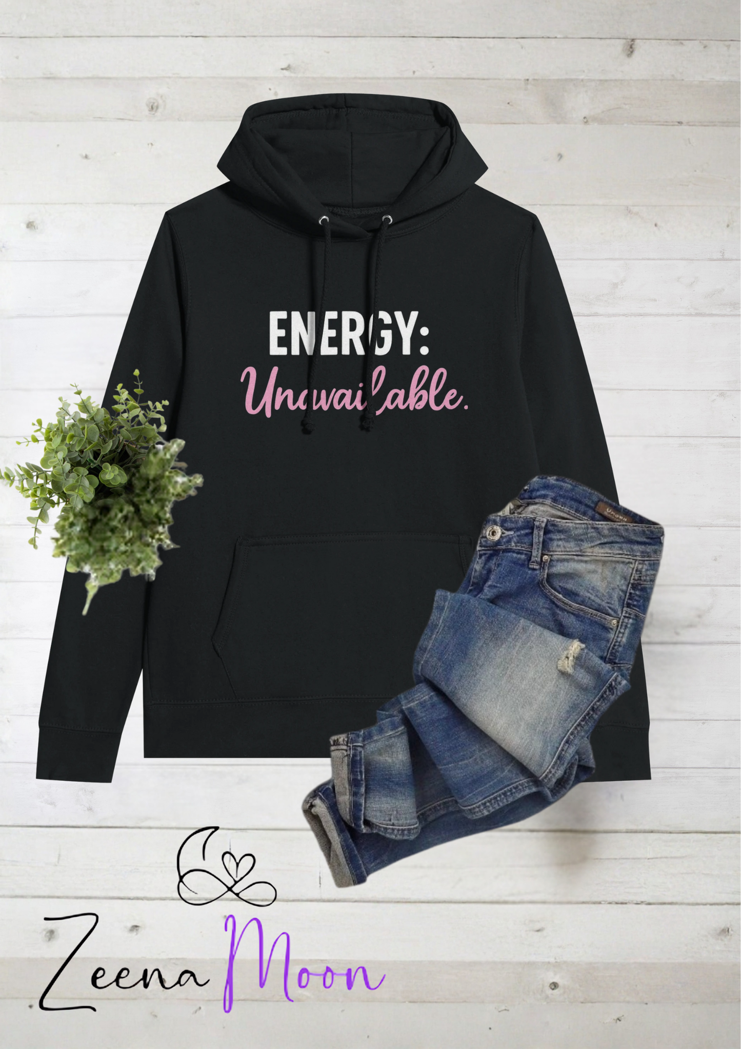 Energy Unavailable Premium Womens Pullover Hoodie Black