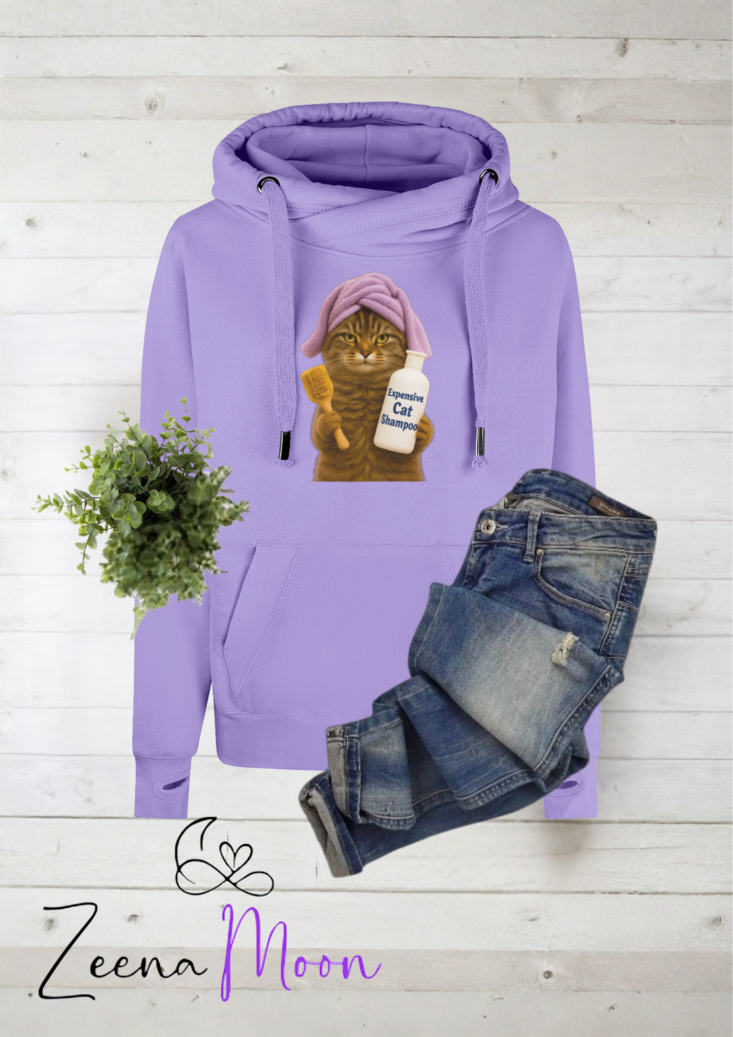 Expensive Cat Shampoo Cross Neck Hoodie