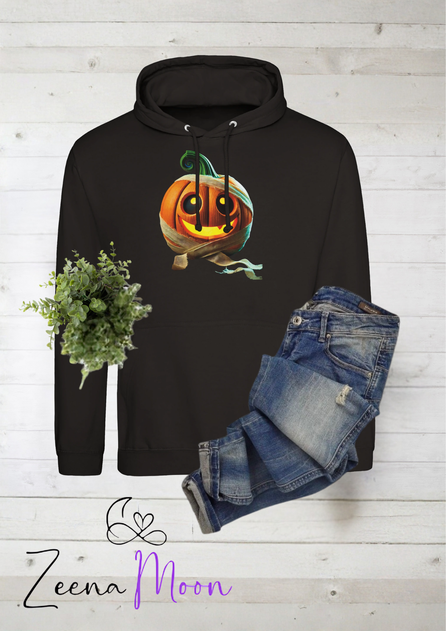 Pumpkin Mummy Hoodie – Spooky Cuteness, Wrapped in Comfort Premium Unisex Pullover Hoodie