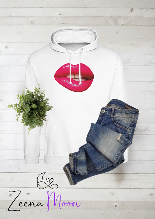 Hot Pink Lips Hoodie – Bold, Flirty & Fierce Pullover Hoodie