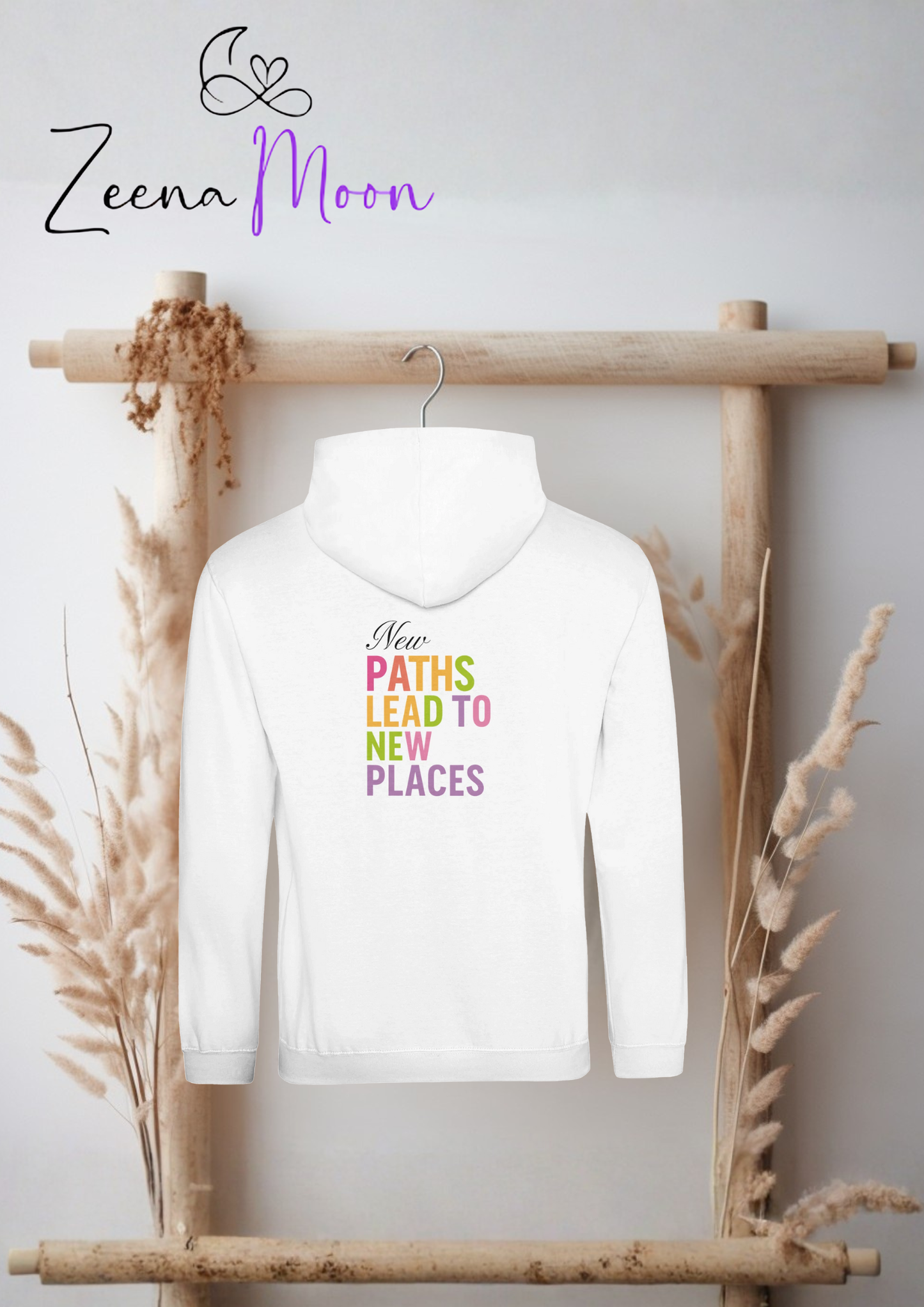 New Paths Lead to New Places  Premium Unisex Pullover Hoodie |  Arctic White