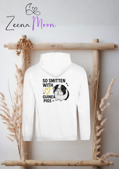 So Smitten with Guinea Pigs Hoodie Premium Unisex Pullover Hoodie |  Arctic White