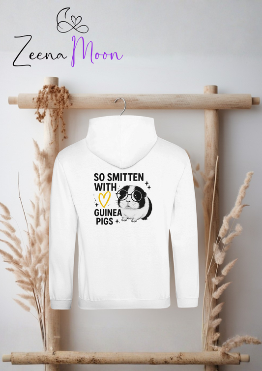 So Smitten with Guinea Pigs Hoodie Premium Unisex Pullover Hoodie |  Arctic White