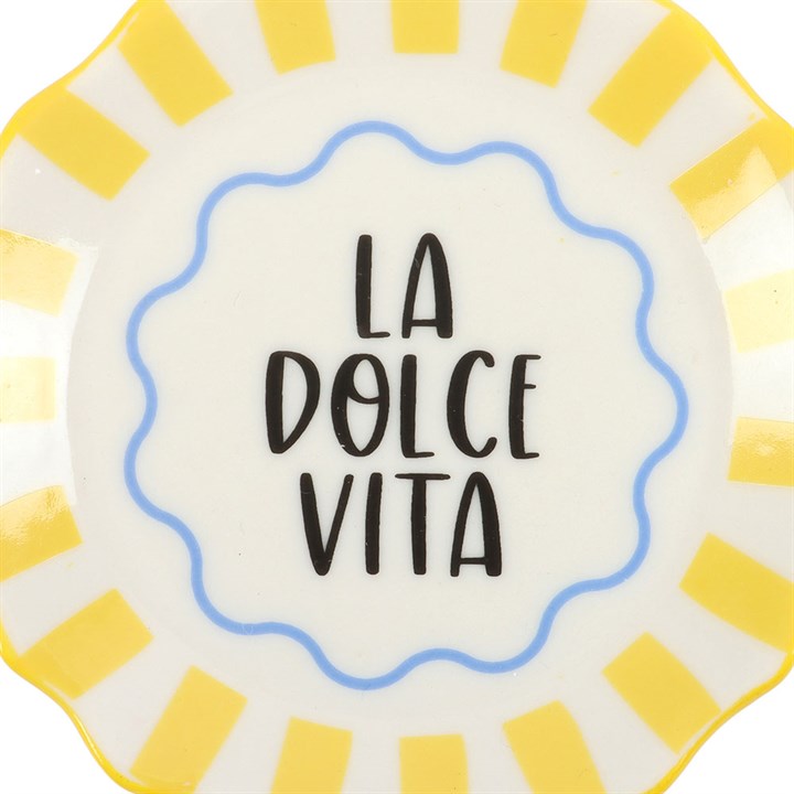 Yellow Striped La Dolce Vita Trinket Dish