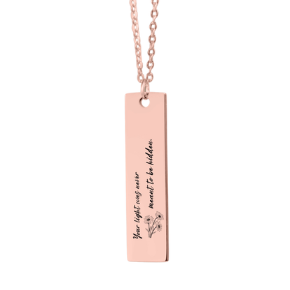 Your Light Was Never Meant to Be Hidden – Gold Bar Necklace