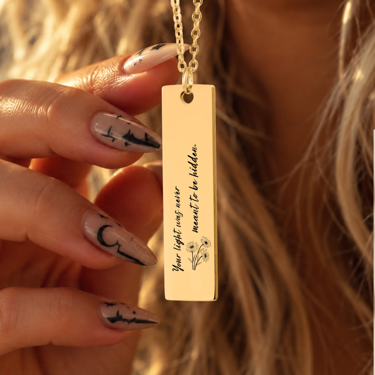 Your Light Was Never Meant to Be Hidden – Gold Bar Necklace