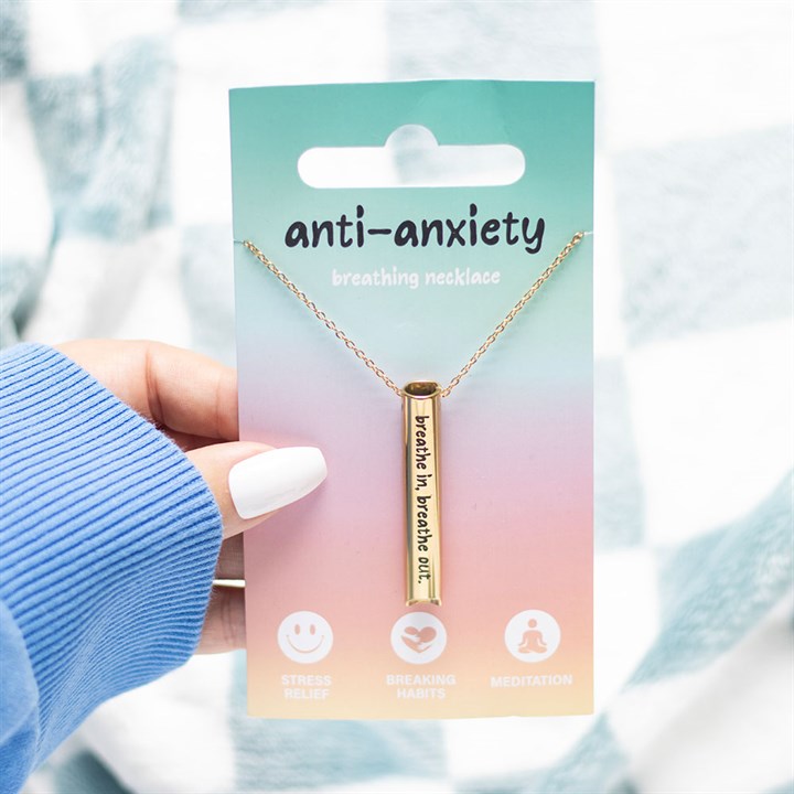 *Gold Tone Anti-Anxiety Breathing Metal Necklace (20/40)