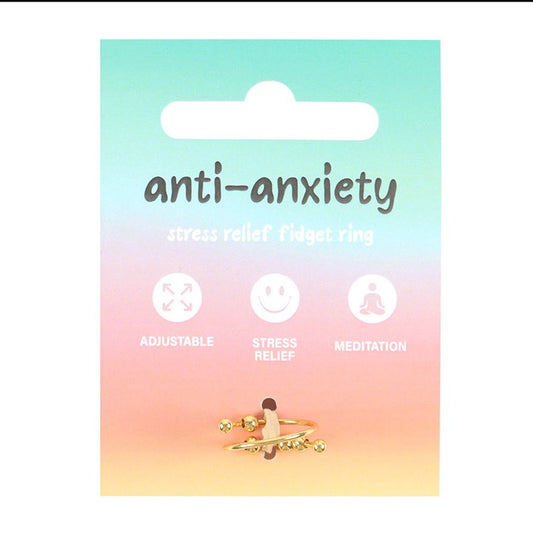 *Gold Tone Anti-Anxiety Metal Fidget Ring (20/40)