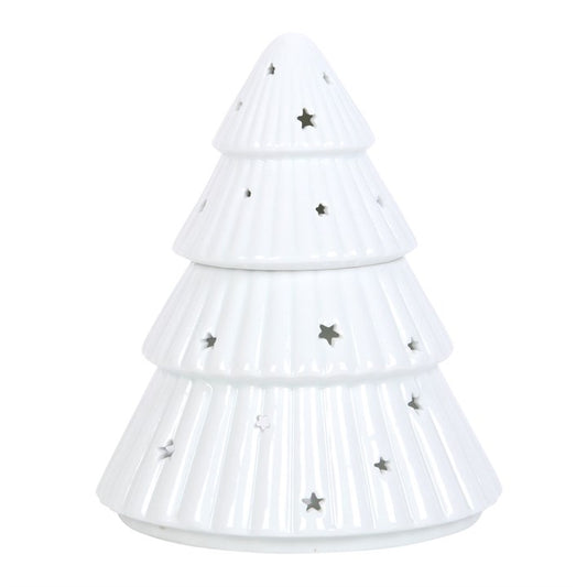 *White Christmas Tree Ceramic Oil Burner (6/24)