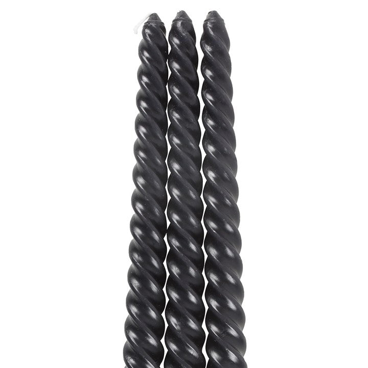 Set of 3 Dark Romance Twist Taper Candles