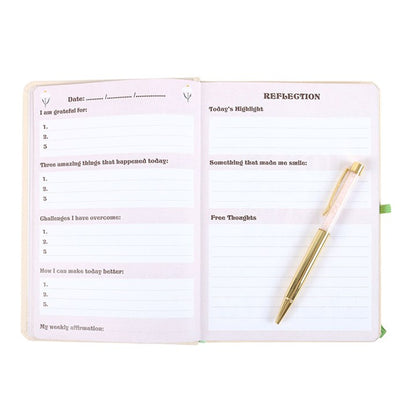 Keep Going, Keep Growing A5 Notebook with Rose Quartz Pen