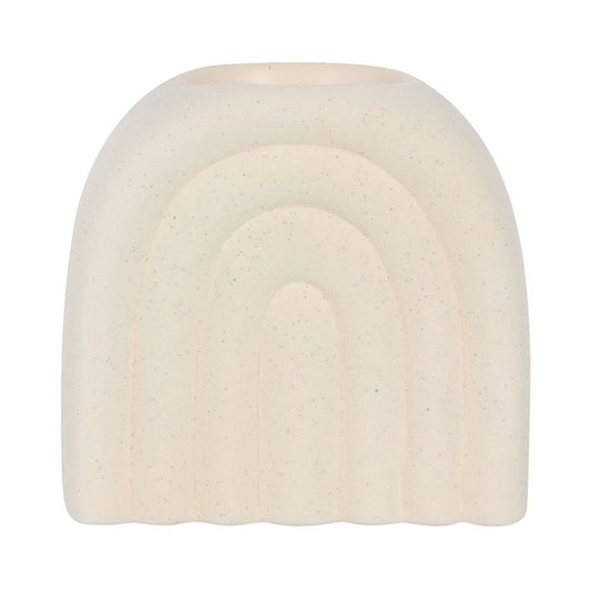 *Cream Speckle Minimalist Arch Ceramic Oil Burner (4/12)