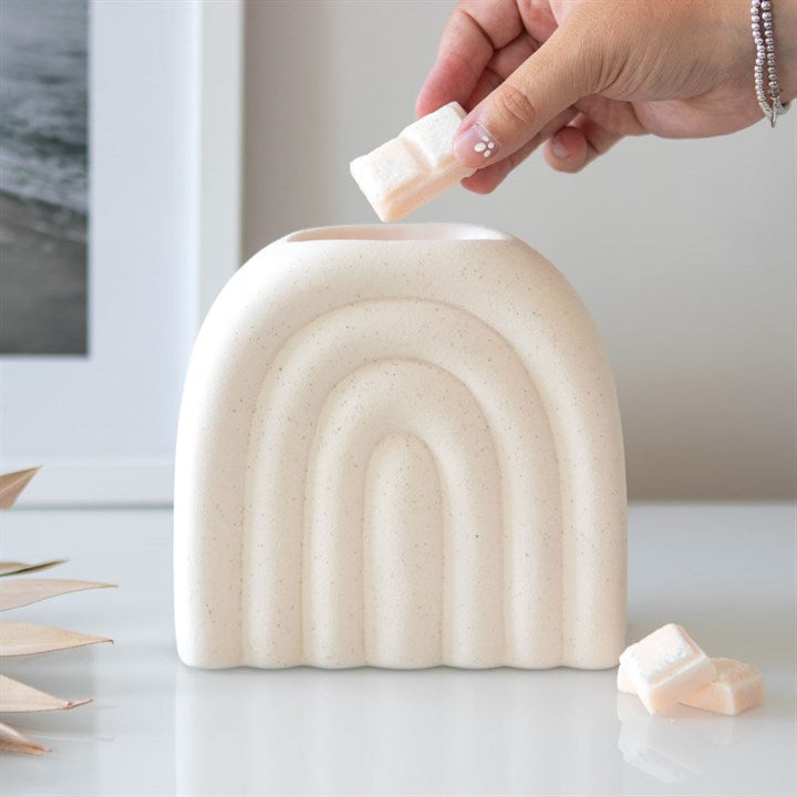 *Cream Speckle Minimalist Arch Ceramic Oil Burner (4/12)